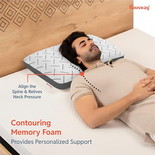 Image of Ventilated Cool Gel Memory Foam Pillow for Neck & Shoulder Pain with Removable Zipper Cover, Standard Size - 22x15x4 Inches, White, Pack of 1