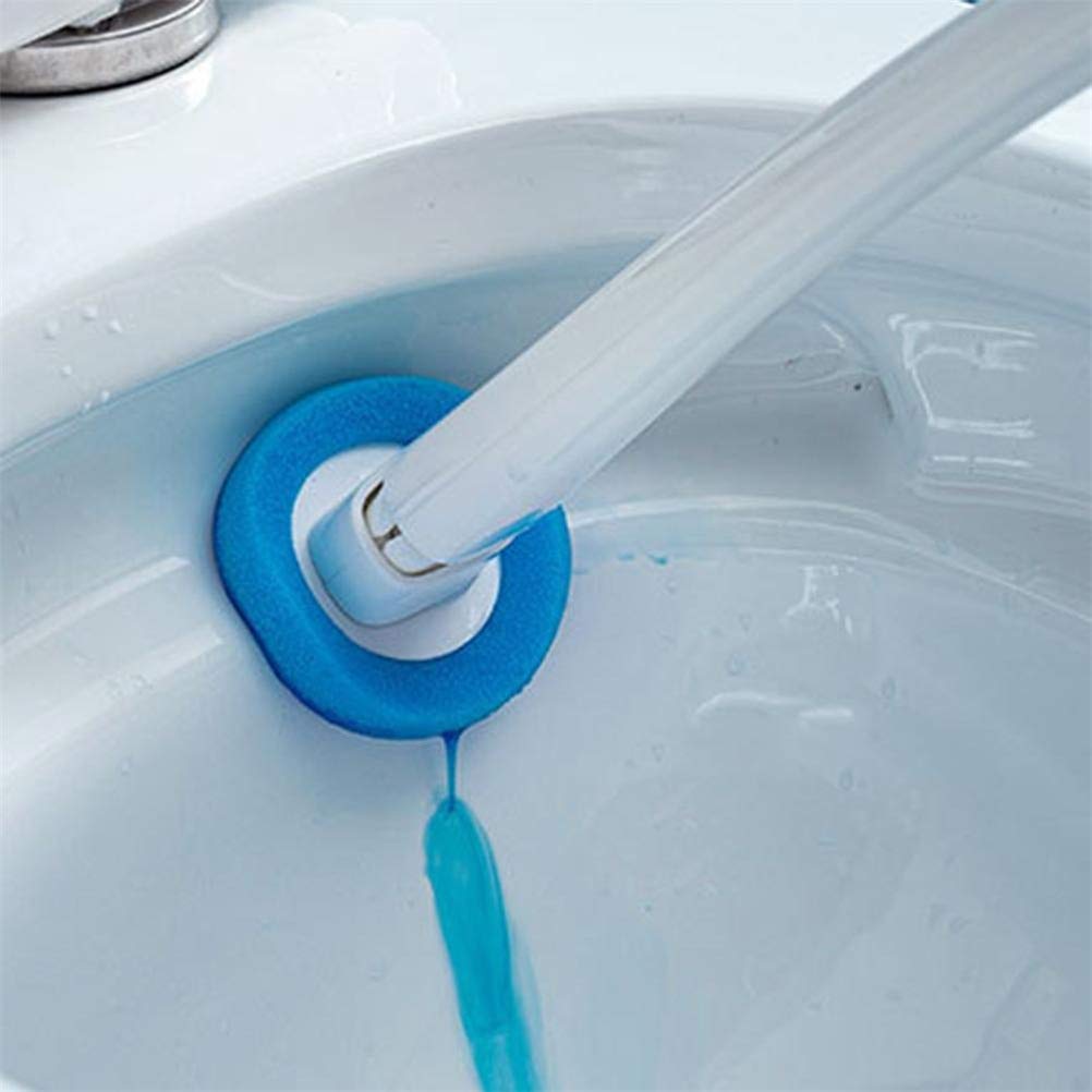 Juego de 10 cepillos de Limpieza Desechables para Inodoro con Soporte de Pared, Herramienta de Limpieza para baño y Muebles (Juego de cepillos de baño)