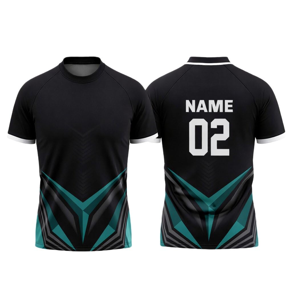 Custom Name and Number Lightweight Half Sleeves Cricket & Multi-Sports Jersey T-Shirt for Men & Boys (Small to XXL)-picture-10