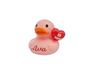 Personalized Name Pink Valentines Be Mine Rubber Duck Ducks - Custom Color - Individual