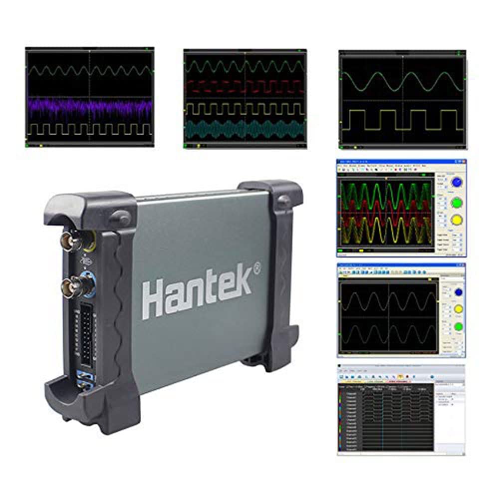 Hantek6052BE 6082BE 6102BE 6212BE PC Based USB Digital Storage Oscilloscope with 2 Channels 20-200MHz Bandwidth 150MSa/s Mini Digital Oscilloscope (6052BE 50MHz)