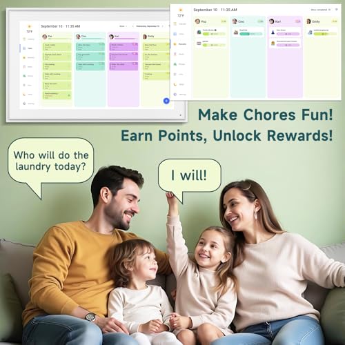 Image of 21.5 Inch Digital Calendar Wall Touch Screen Chore Chart Reward System
