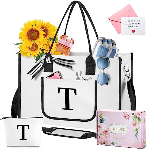 TRSODD Christmas Gifts for Women, Gifts for Women, Gifts for Mom, Mom Gifts, Christmas Gifts for Mom, Cute Beach Bag w Inner Pocket, Front Pocket, Shoulder Strap, Gift Box, Card T