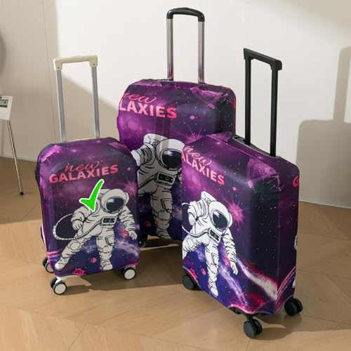 Image of HOKIPO Suitcase Covers for Trolley Suitcase, 220gsm Durable and Washable, Small (18-19inch) - Galaxy Explorer (AR-6343-D11)
