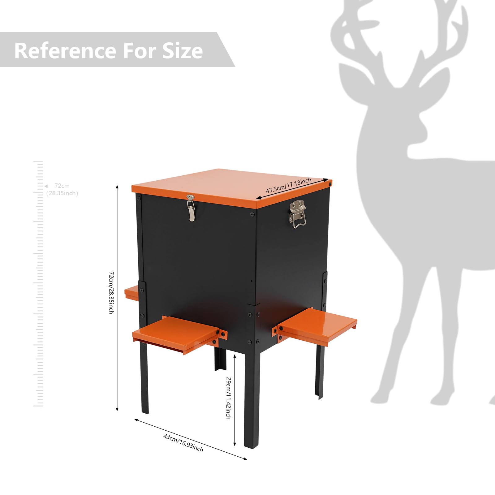Wildfutterautomat 45,36 kg, Schwerkraft Futterspender, 4 Futteröffnungen