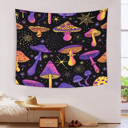Tapisserie effet 3D art mural champignons tissu qualite superieure salon chambre
