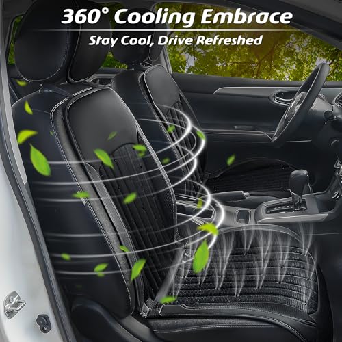 Paffenery 2026 Upgraded Cooling Car Seat Cover Front Seat, 12V-24V Ventilated Cooling Car Seat Cushion, Cooled Seat Cover for Car SUV Truck Universal Fit, Classic Black by Paffenery - Used condition - Image 5
