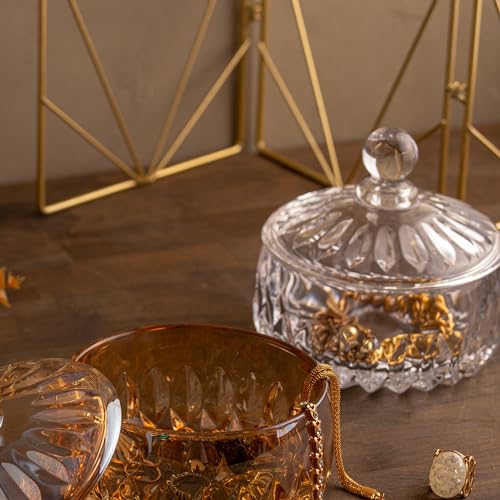 WOLFF Potiche Decorativo de Cristal Louise 14cm x 14cm - Enxoval - Decoração - Organização - Bomboni