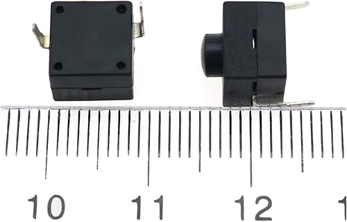 Miniatura 2 de GATSUN Industrial Switches 10pcs Black Small Micro Self Locking Switch 8 * 8 * 8.4 wit 2 Feet with Lock Light Touch Switch Button Switch DC30V1A