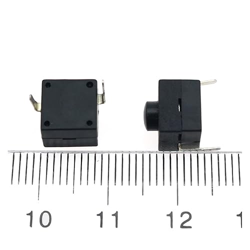 Miniatura 2 de Industrial Switches 10pcs Black Small Micro Self Locking Switch 8 * 8 * 8.4 wit 2 Feet with Lock Light Touch Switch Button Switch DC30V1A Switches