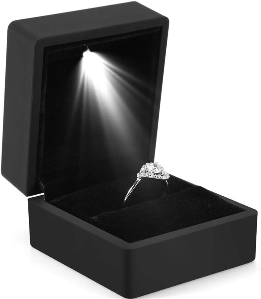 LED Lighted Ring Box, Engagement Ring Box with Light
