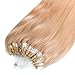 Produktbild hair2heart Premium 100 x 0.8g REMY Echthaar Microring Loop Extensions, 50cm - glatt - #18 haselnussblond