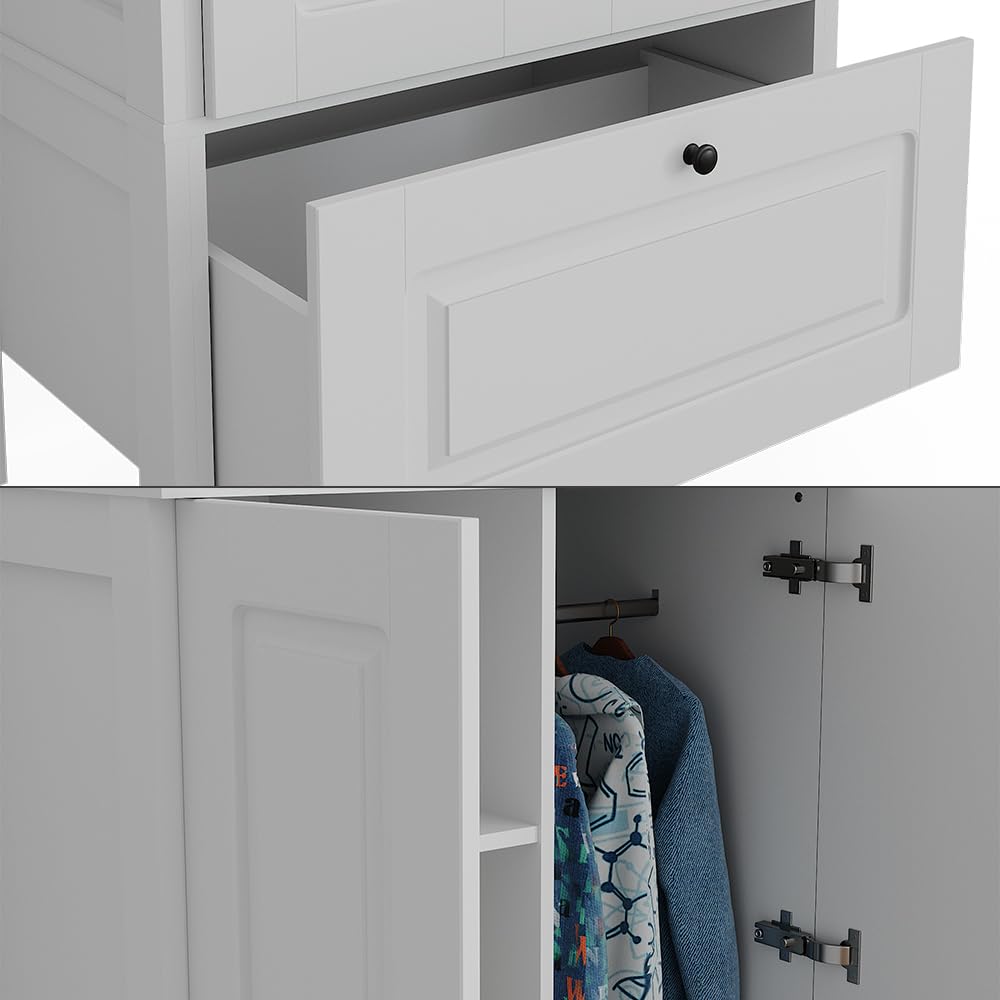 VitaliSpa Guardaroba per bambini Ajaton Bianco 83.3 x 187 cm