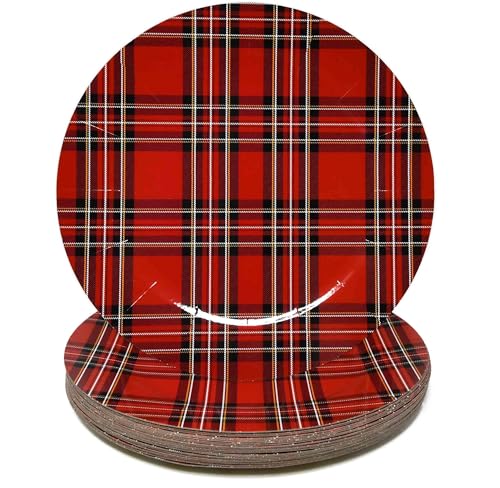 24 platos desechables navideños de cartón redondos 13" miniatura 3