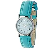 Esfera color Azul con números negros y saetas luminiscentes (brillan en la oscuridad si el reloj se ha expuesto a la luz previamente). Cristal Mineral.