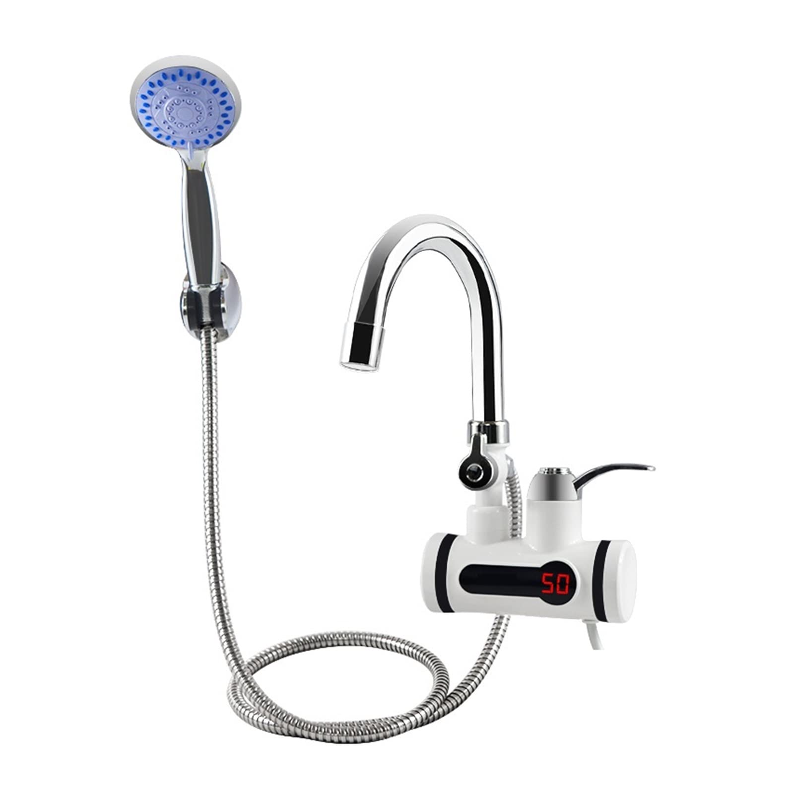 Bezzbiornikowy podgrzewacz wody kran prysznic natychmiastowy podgrzewacz wody elektryczne ogrzewanie z kranu natychmiastowa ciepła woda do kuchni i łazienki(No shower big)