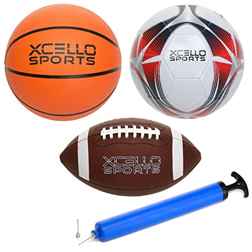 Xcello Sports Multi-Sport 3-Ball Set - Jr. Football, Official B7