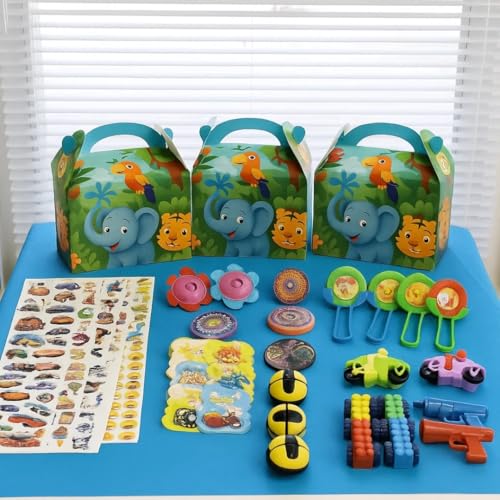 Image of Wanna Party Return Gifts For Birthday Prty -60Pcs Return Gifts For Boys Birthday| Khoi Bag /Pinata Fillers For Kids|Return Gift Bags For Kids Boys| Best Combo Gift Items for Boys- Jungle Theme
