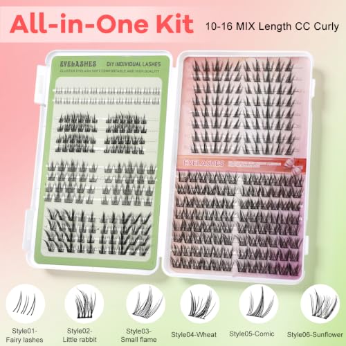 Image of MAYCREATE 6 Styles Eye Lashes For Women Natural Manga Lash Clusters Set | Lightweight fibers, soft band design, DIY-friendly application, suitable for daily wear, travel, and expressive looks