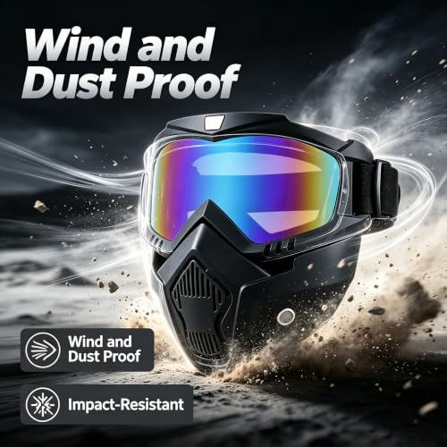 Image of Motorcycle Face Mask Full Face,Dirt Bike Goggles Motocross, ATV, Offroad, Riding Racing Goggles for Men Women