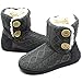 ONCAI Women's Slippers Comfort Knit Boots Winter Warm Outdoor Indoor Shoes All Gray Size 9-10