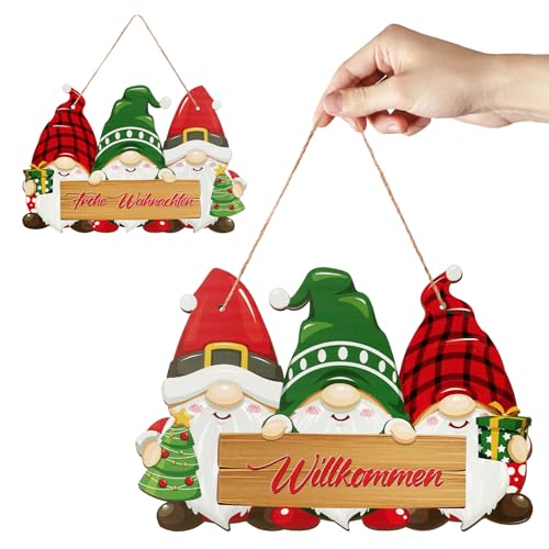 LEMESO Frohe Weihnachten Anhänger Willkommen Deko Holz Bastelset...