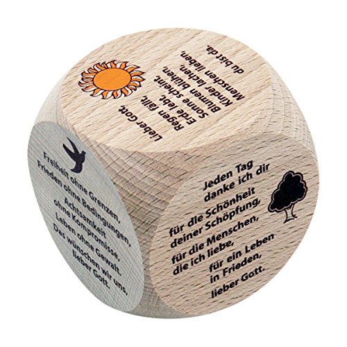 GICO Gebetswürfel Lebensraum für Kinder und Erwachsene aus Holz- Taufe Kommunion - 5991