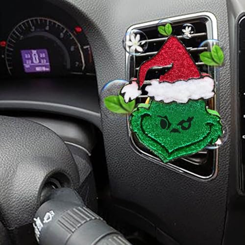 Image of Christmas Grinch Car Freshie Silicone Mold, Aroma Beads for Freshies, Supplies Starter Kit, White