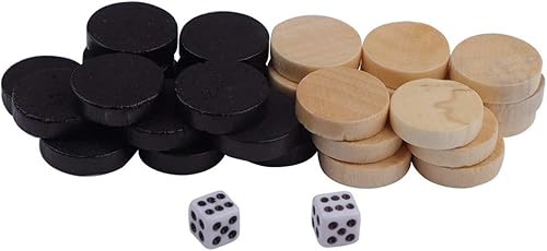 Miniatura 5 de 32 piezas de ajedrez y damas y backgammon pieza de ajedrez de 0.75 pulgadas de diámetro para niños, juego de mesa, aprendizaje y campamento