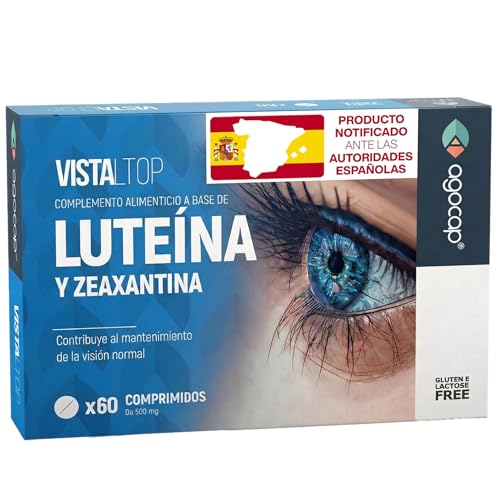 Luteina con Zeaxantina Ojos. Luteina, 60 Compr con Lutein y Zeaxantina, Vitamina E, A, Zinc, Ginkgo Biloba y Vid Roja. Vitaminas para la Vista, Mantiene la Visión Normal. Lutein con Zeaxantin Ojos