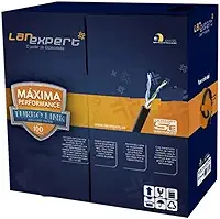 Cabo LAN EXPERT Turbolink CAT 5E Cobre Preto 305 Metros USO Interno e Externo