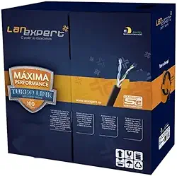 Cabo LAN EXPERT Turbolink CAT 5E Cobre Preto 305 Metros USO Interno e Externo