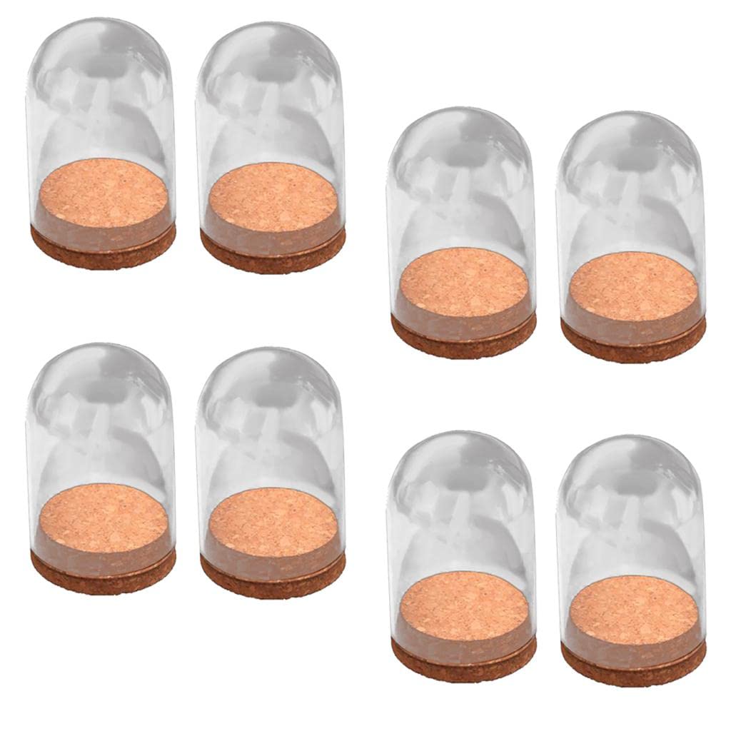 10 Terrarios de Cristal con Tapa de Madera, Ideales como Terrarios Decorativos, Macetas O Adornos para El Hogar Y La Oficina, 8 pcs