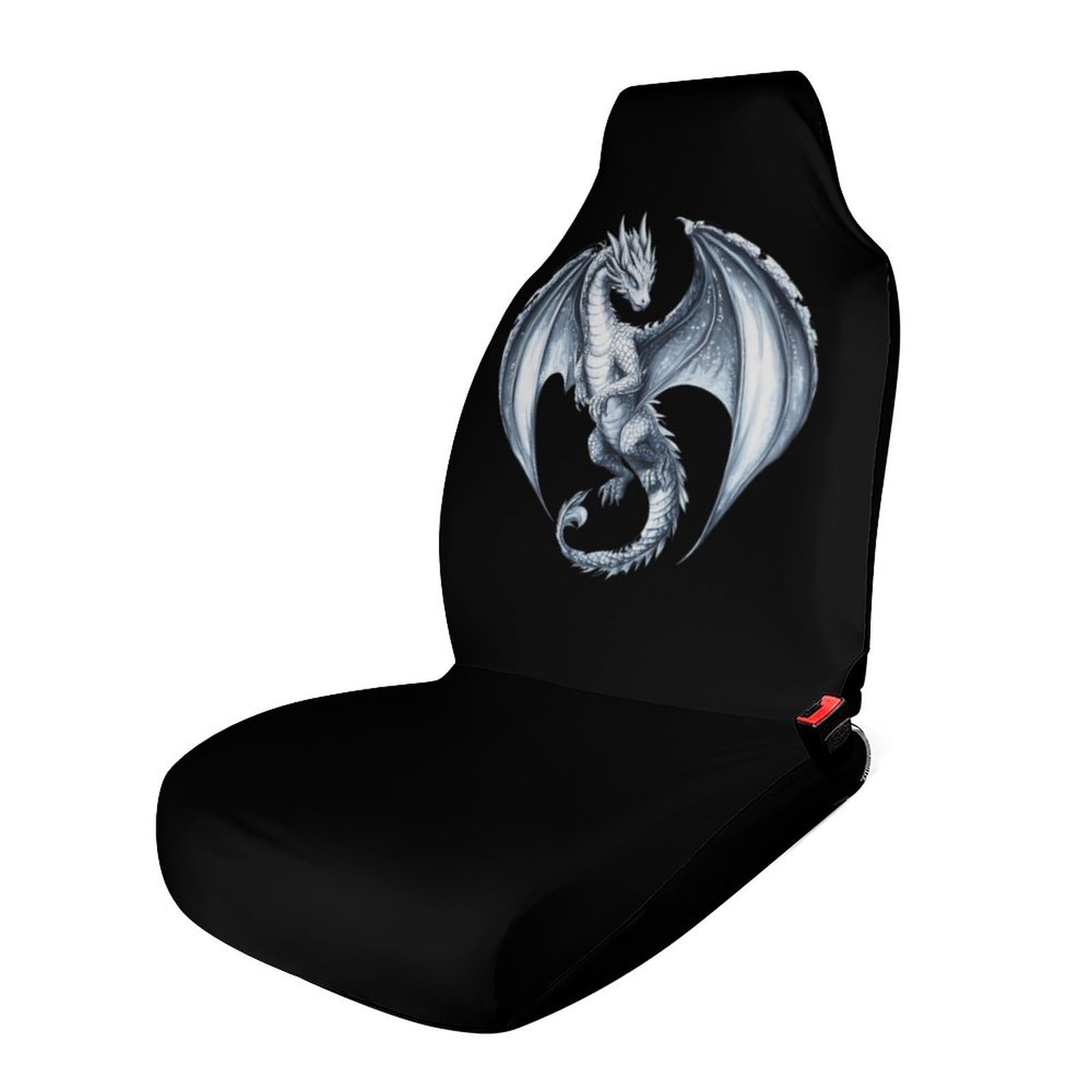 Silver Dragon Car Seat Covers Universal Car Front Seats Protector Auto Interior Accessories 1PCS