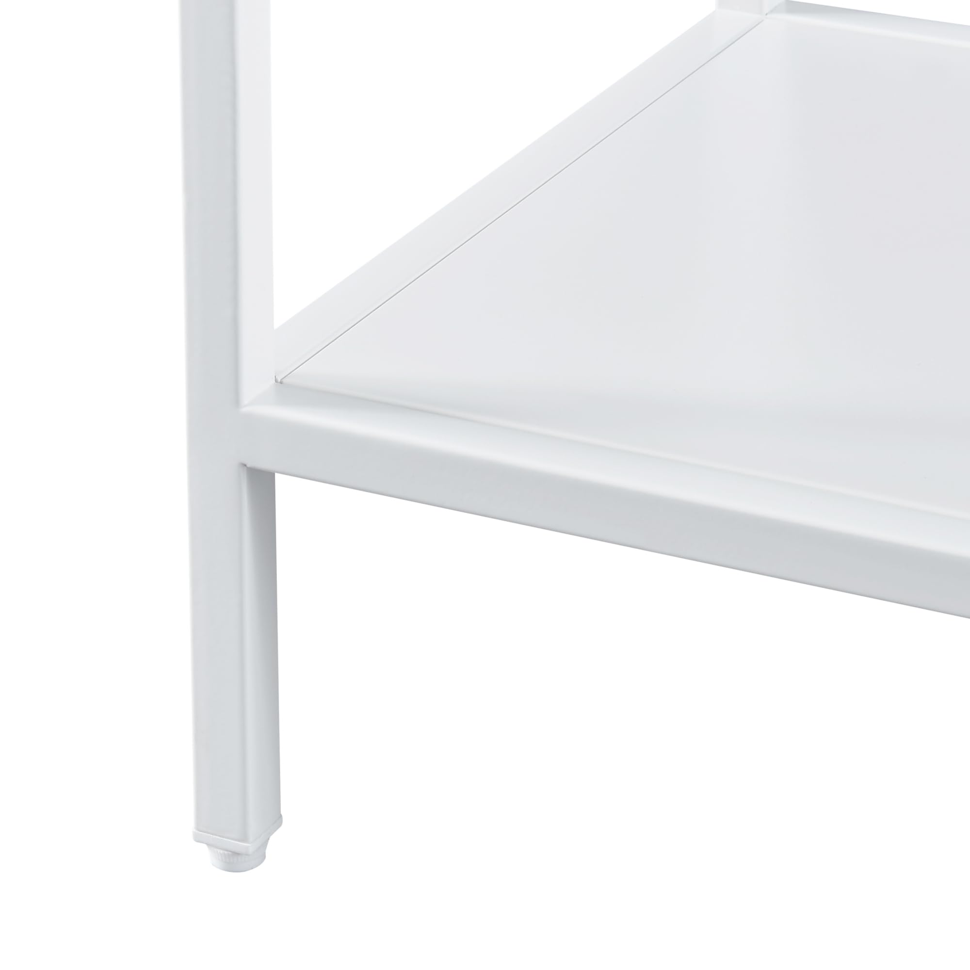 [en.casa] Consolle in Metallo Alto e Stretto Con 3 Ripiani - Tavolo Decorativo per Ingresso, Corridoio, Divano - 85 x 55 x 30 cm - Bianco