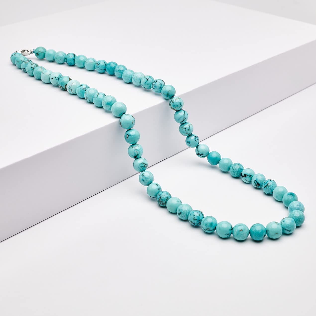 Collar de Cuentas para Hombre | Collar de Cristal Curativo de Piedras preciosas Naturales para Hombres hecho a Mano Para Hombres (azul turquesa)