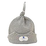 ATOFUL 100% Cotton Adjustable Knot Hats Unisex Newborn Hats 0-3 month (Gray)