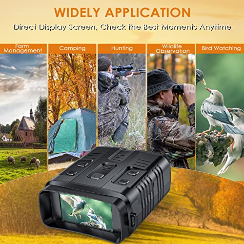 Night Vision Goggles 4K Night Vision Binoculars, Infrared Night Vision With 3'' Large Screen View Up To 984Ft With 32Gb Memory Card To Save Photos And Videos, Suitable For Camping And Hunting #TOP7