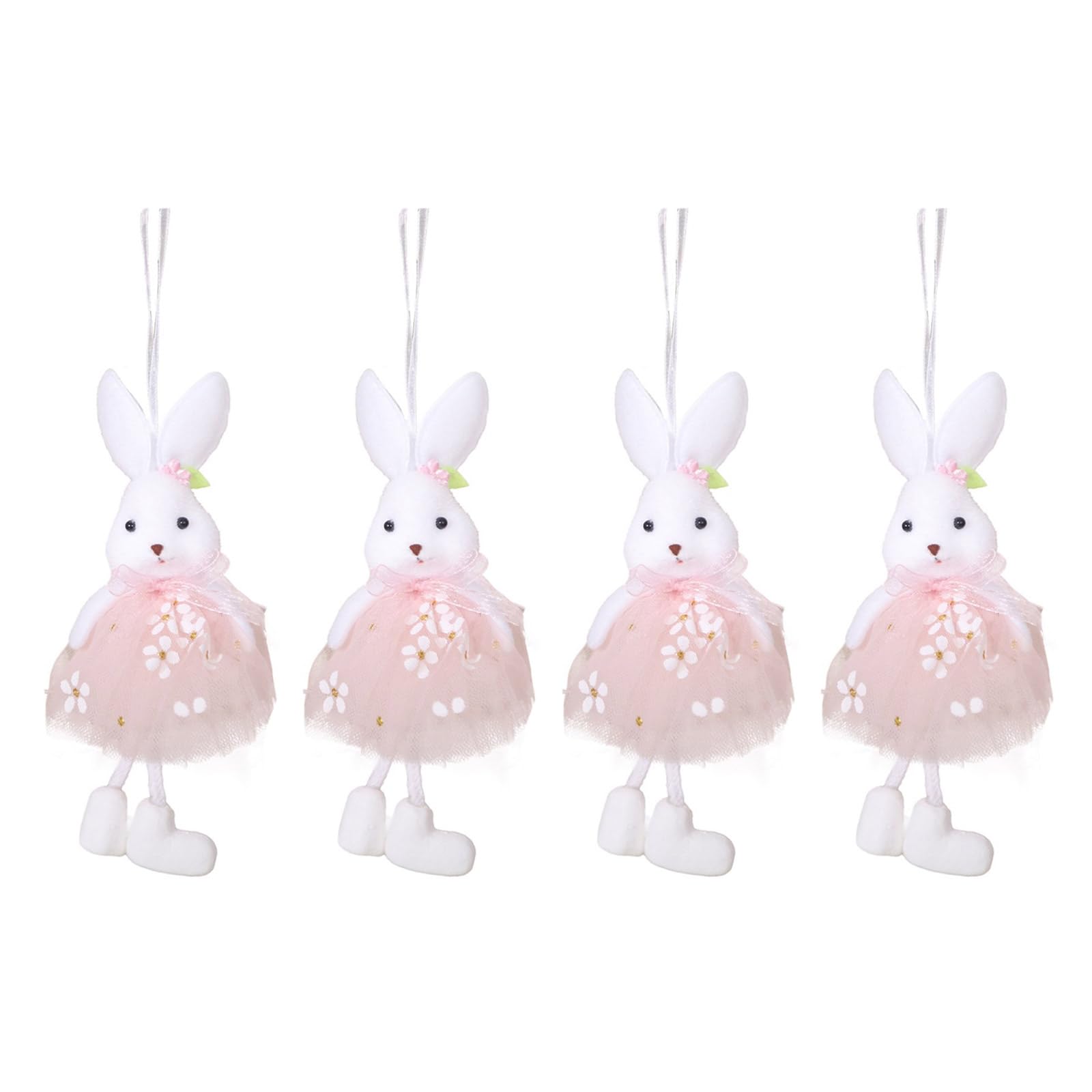 Msioytog B 4Pcs Holiday Unnies Hanging Ornaments Loves Dress Unnies Figurines Toy For Home And Decoration Holiday Ornaments