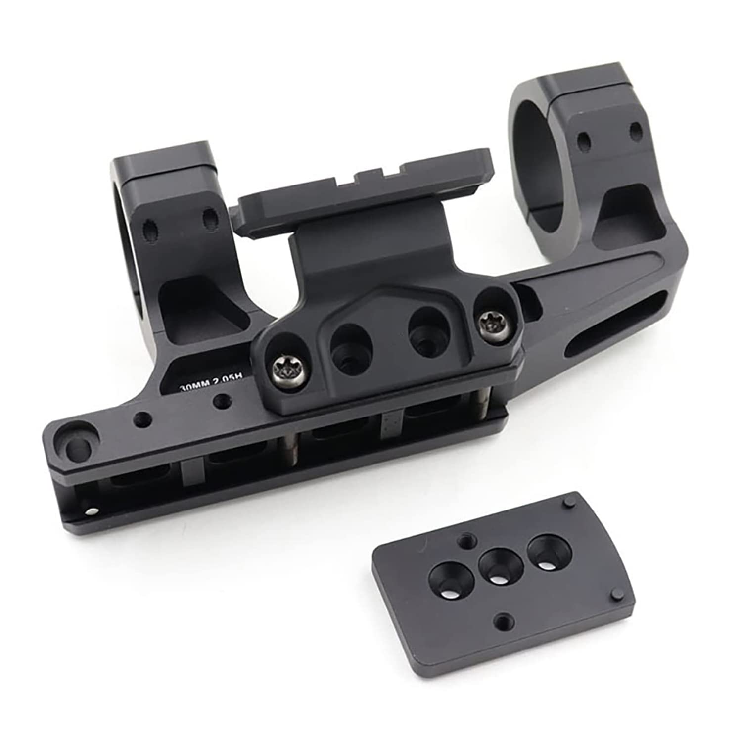 HATSEN 30MM Scope Mount, 1.93 Cantilever Double Ring Scope Mount with Red Dot Sight Mount (Black)