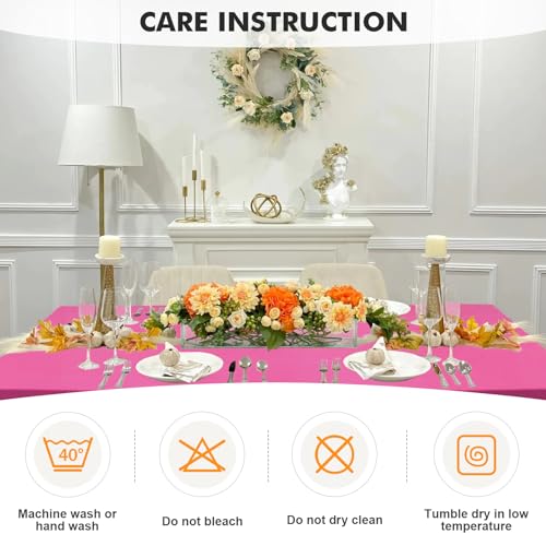 Image of SEPARO 1Pack,6FT Fuchsia Spandex Table Cover Fitted Rectangular Tablecloth Stretchable Tablecloth 6 ft Wrinkle-Free for Party Tradeshows Banquet Weddings Cocktail