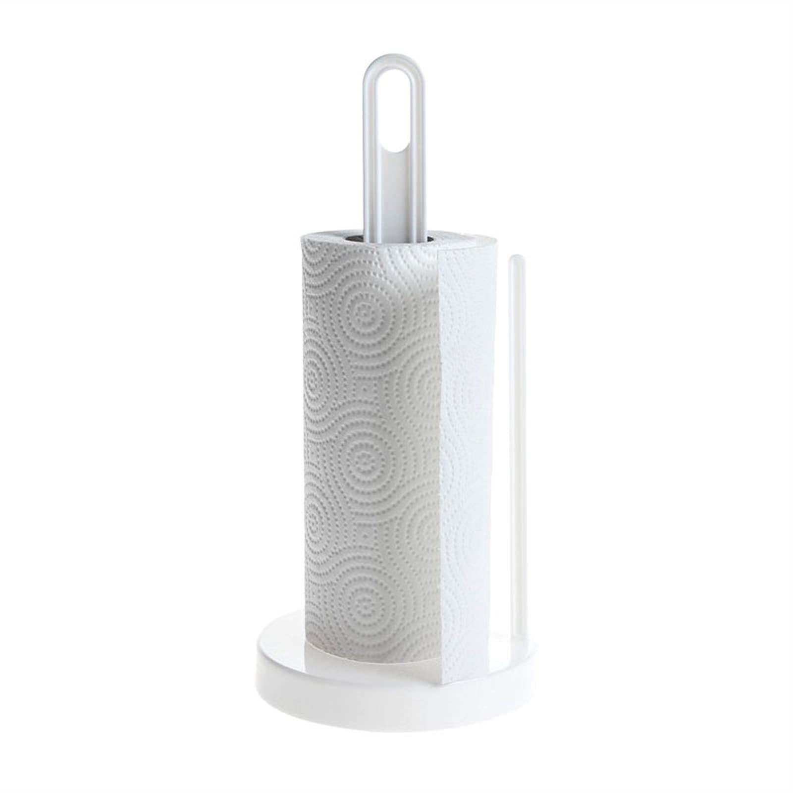 Porta Rotolo Verticale Per Carta Da Cucina O Asciugamani - Creativo, Senza Fori, In Polipropilene, Bianco, 33x14,5 Cm, Per Cucina E Soggiorno