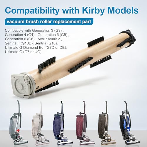 Image of Vacuum Cleaner Brush Roll Compatible with Kirby Cleaner G3 /G4 /G5 /G6 /Sentria, Ultimate G, Vacuum Attachments Replacement Parts, Upgraded Soft Bristle Brush Roller for Clean (1 Pack-Soft)