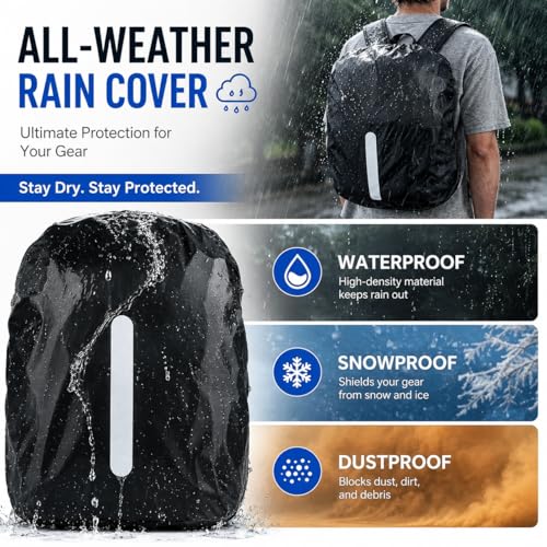 Mochila para cámara DSLR con cubierta impermeable, negro naranja miniatura 3