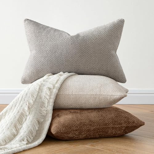 Image of MIULEE Decorative Couch Throw Pillow Covers 22x22 in Golden Brown 2 Pack