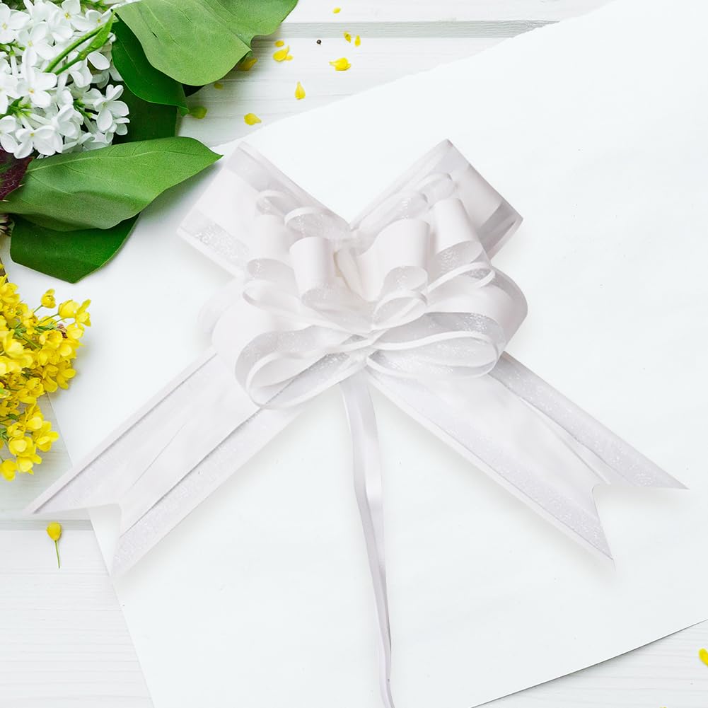 Kokarda samochodowa 10 Dekoracja Prezent Kwiaty Dekoracja Ślub Samochód Prezent Opakowanie Kokarda ciągniona Wstążki Plastikowe Flores Party DIY(Pink)