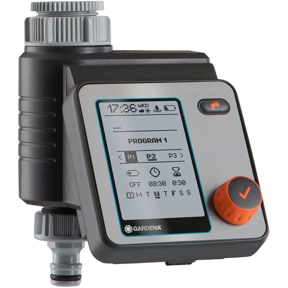 Gardena Water Control Master, automático, riego Que Ahorra Tiempo, 6 horarios, Pantalla LCD, función de Ahora Agua, Parada Segura (1892-28)