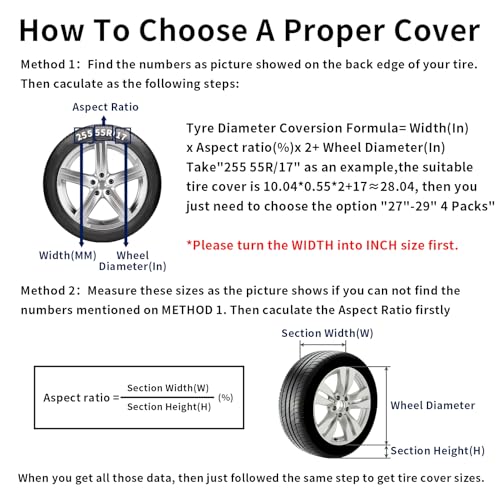 PureFit RV Tire Covers Set of 4 - UV Resistant Trailer Wheel Covers for Camper, SUV, Jeep, Trucks, Trailers and RV, Universal Tire Protecor Fits 24"-26" Inch Tire, Gray - Image 3