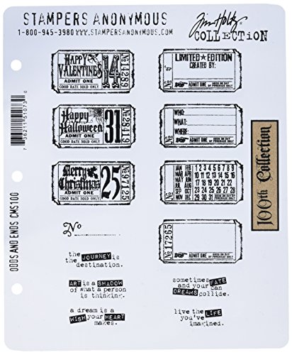 Stampers Anonymous Tim Holtz Large Cling Rubber Stamp Set, Odds and Ends