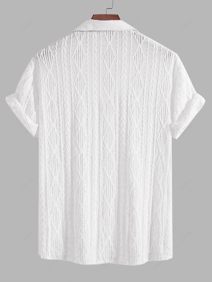 Image of Leriya Fashion Shirt for Man | Mens Casual Shirts | Shirt for Man| Shirts for Mens Stylish |Half Sleeve Button Down Textured Summer Wear (Available in Plus Sizes)
